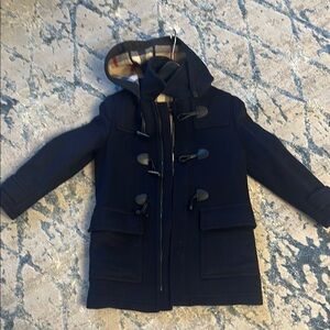 Burberry Kids Navy Duffle Coat